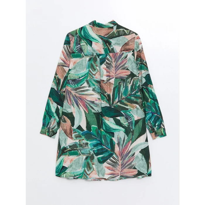 LCWAIKIKI Classic YEŞİL Desenli Kadın Gömlek Tunik