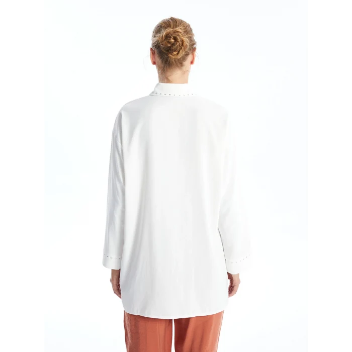 LCWAIKIKI Classic EKRU Parlak Taşlı Kadın Gömlek Tunik