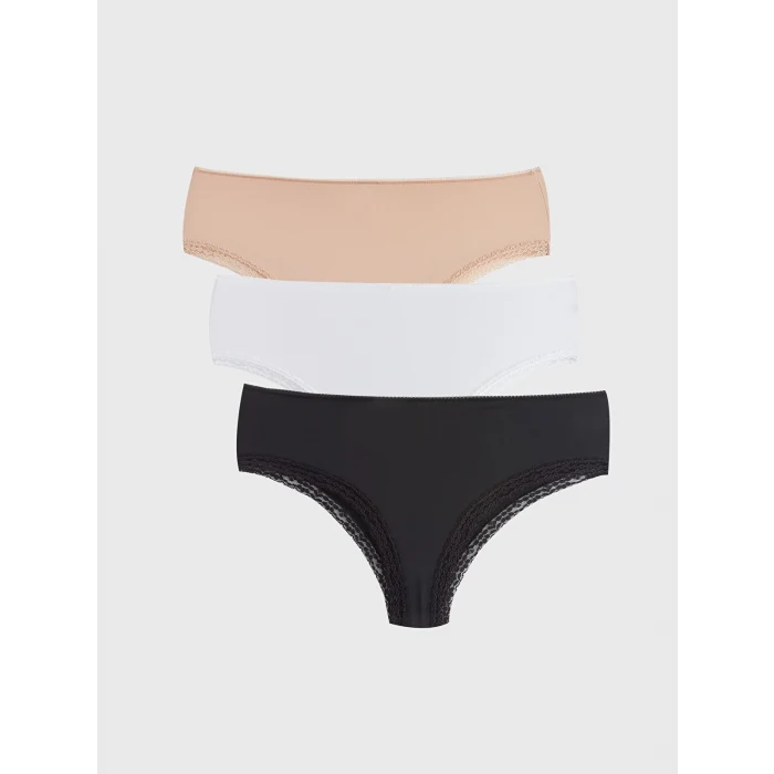 LCW DREAM PEMBE Düz Brazilian Külot 3lü Paket