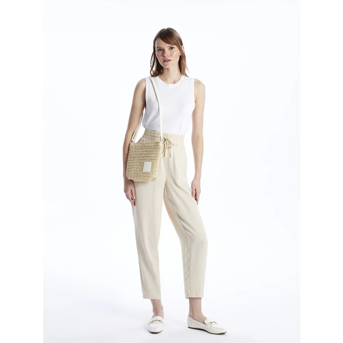 LCW ACCESSORIES BEYAZ Kadın Hasır Omuz Çantası