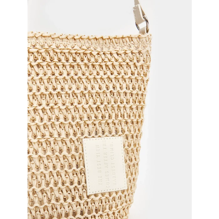 LCW ACCESSORIES BEYAZ Kadın Hasır Omuz Çantası