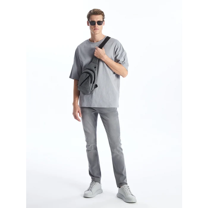 LCW ACCESSORIES GRİ Düz Erkek Göğüs Çantası