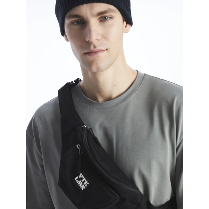 LCW ACCESSORIES SİYAH Baskılı Erkek Göğüs Çantası