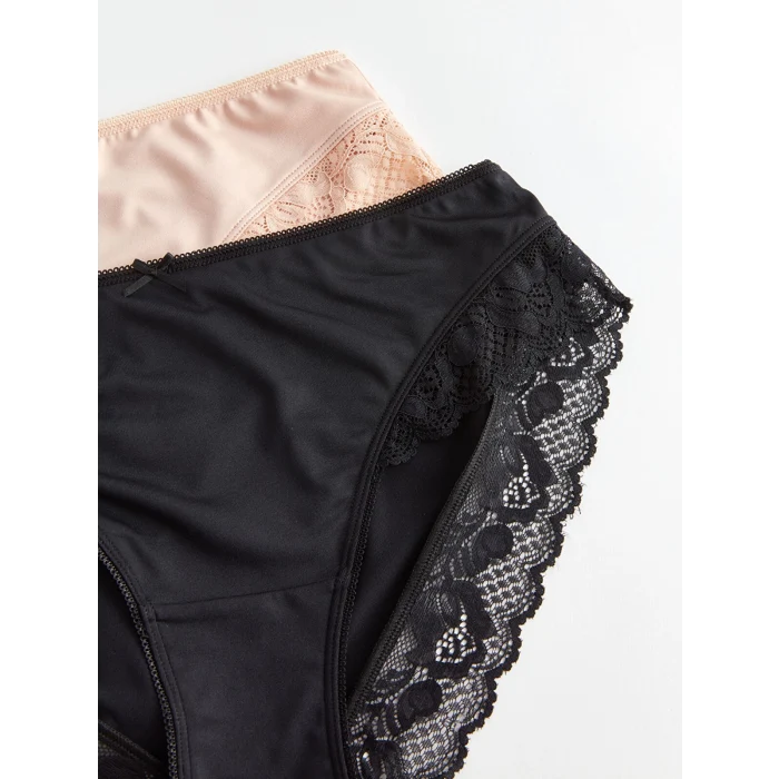 LCW DREAM PEMBE Dantel Detaylı Hipster Külot 2li Paket