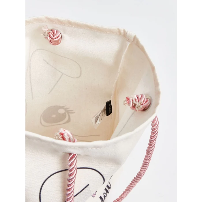 LCW ACCESSORIES EKRU Tavşan Baskılı Kız Çocuk Plaj Çantası