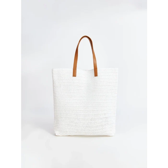 LCW ACCESSORIES BEYAZ Kadın Hasır Omuz Çantası