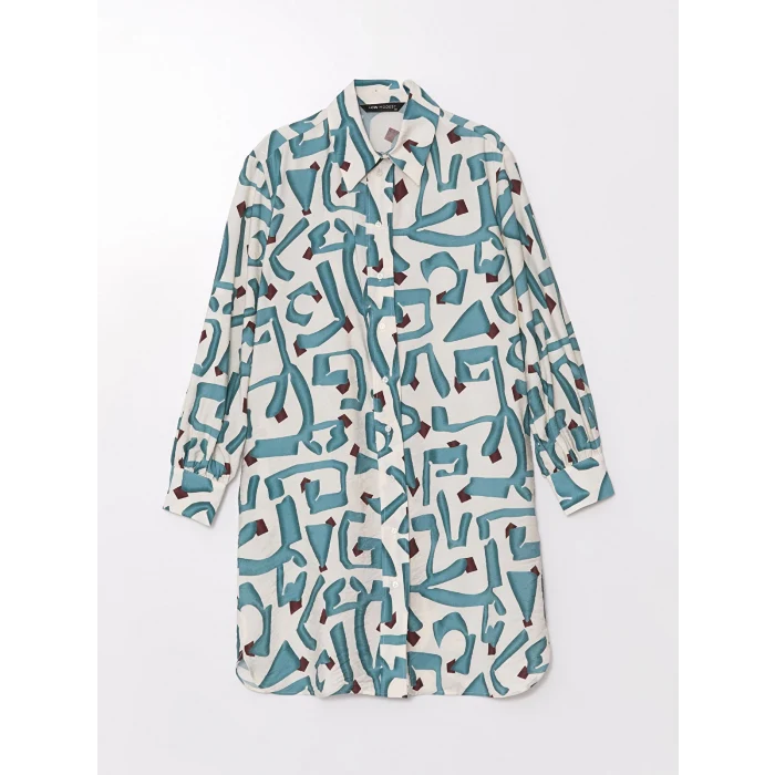 LCW Modest PETROL Desenli Kadın Gömlek Tunik
