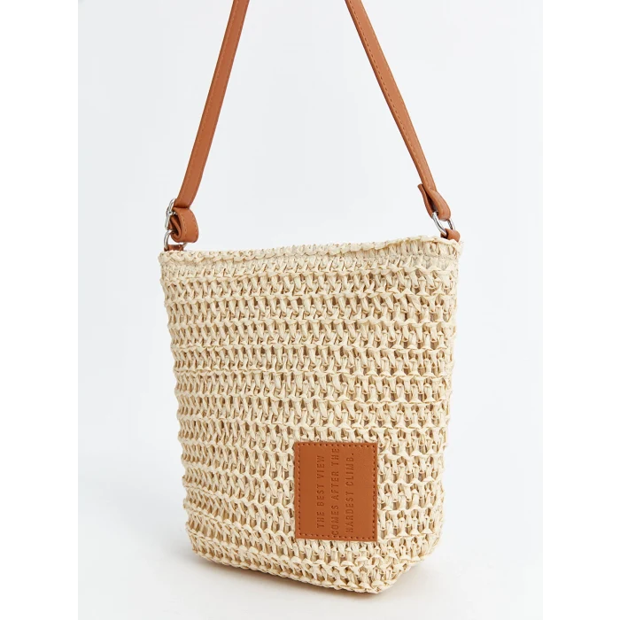 LCW ACCESSORIES KAHVERENGİ Kadın Hasır Omuz Çantası