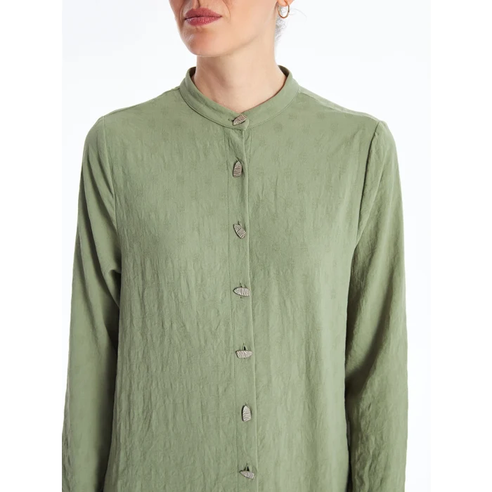 LCW Grace YEŞİL Kadın Düz Gömlek Tunik