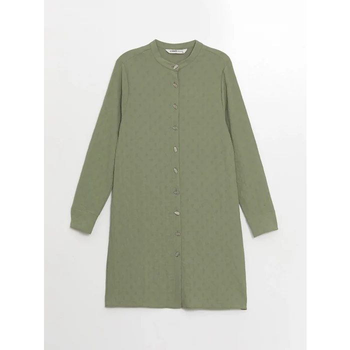 LCW Grace YEŞİL Kadın Düz Gömlek Tunik