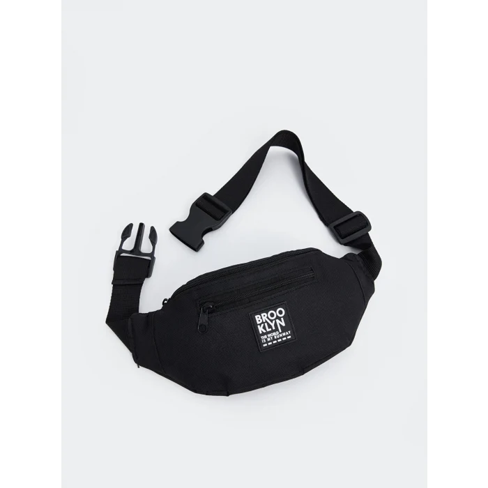 LCW ACCESSORIES SİYAH Yazı Baskılı Erkek Çocuk Göğüs Çantası