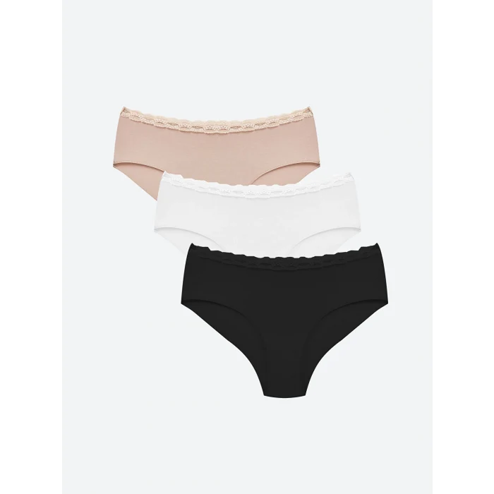 LCW DREAM PEMBE Düz Hipster Külot 3lü Paket