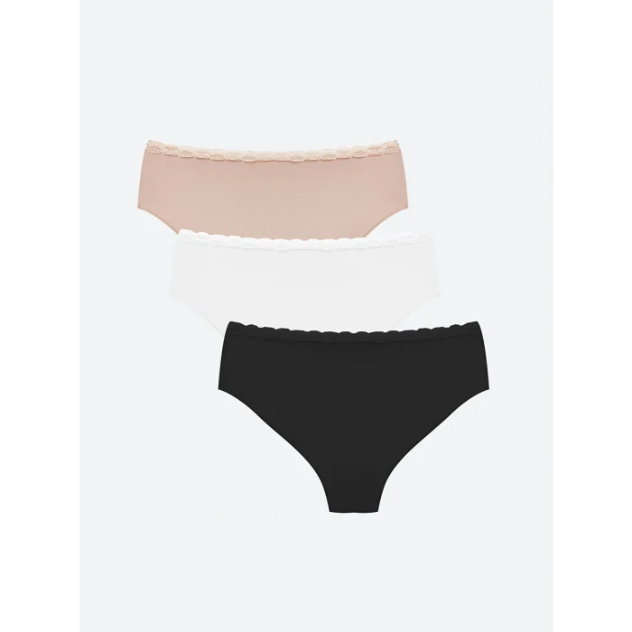 LCW DREAM PEMBE Düz Hipster Külot 3lü Paket
