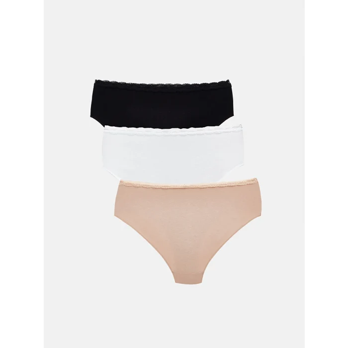 LCW DREAM PEMBE Dantel Detaylı Hipster Külot 3lü Paket