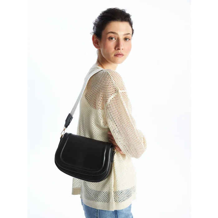 LCW ACCESSORIES SİYAH Deri Görünümlü Kadın Omuz Çantası