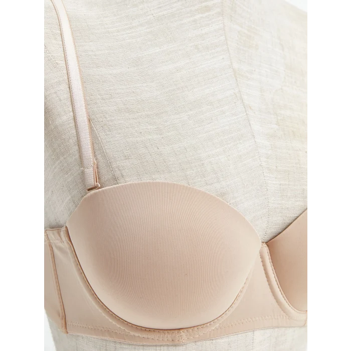 LCW DREAM PEMBE Balenli Yarım Dolgulu Düz Straplez Sütyen