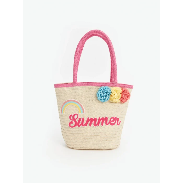 LCW ACCESSORIES BEJ Hasır Kız Çocuk Plaj Çantası