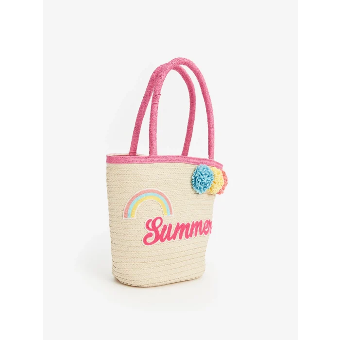 LCW ACCESSORIES BEJ Hasır Kız Çocuk Plaj Çantası
