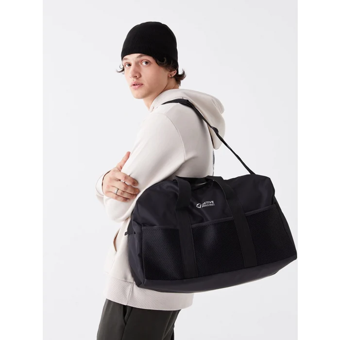 LCW ACCESSORIES SİYAH Yazı Baskılı Erkek Spor Çantası