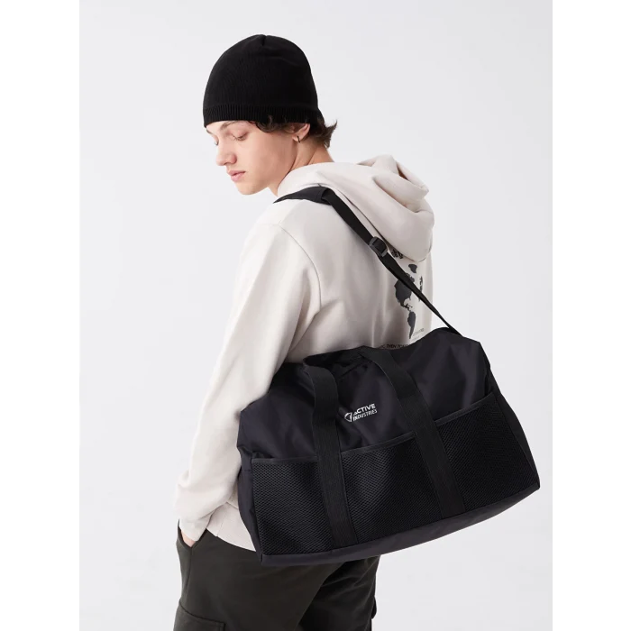 LCW ACCESSORIES SİYAH Yazı Baskılı Erkek Spor Çantası