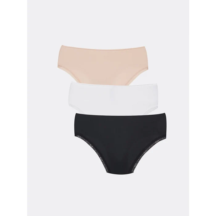 LCW DREAM SİYAH Dantel Detaylı Bikini Külot 3lü Paket