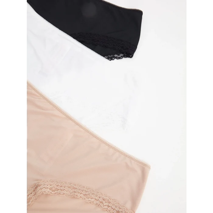 LCW DREAM SİYAH Dantel Detaylı Bikini Külot 3lü Paket