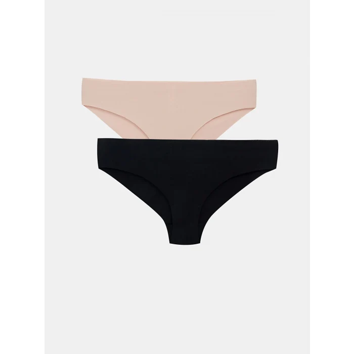 LCW DREAM SİYAH Düz Lazer Kesim Bikini Külot 2li Paket