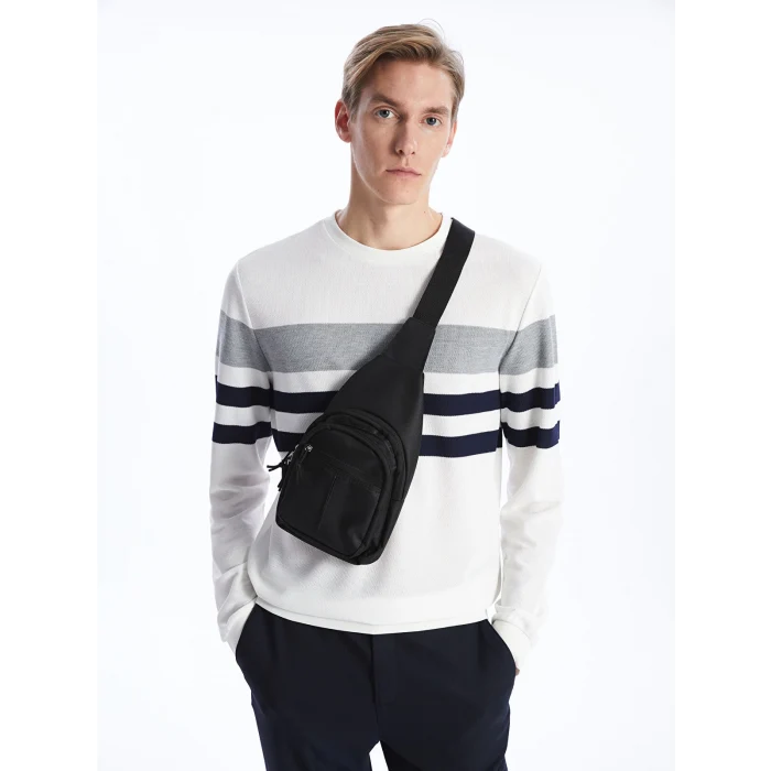 LCW ACCESSORIES SİYAH Çok Bölmeli Erkek Göğüs Çantası