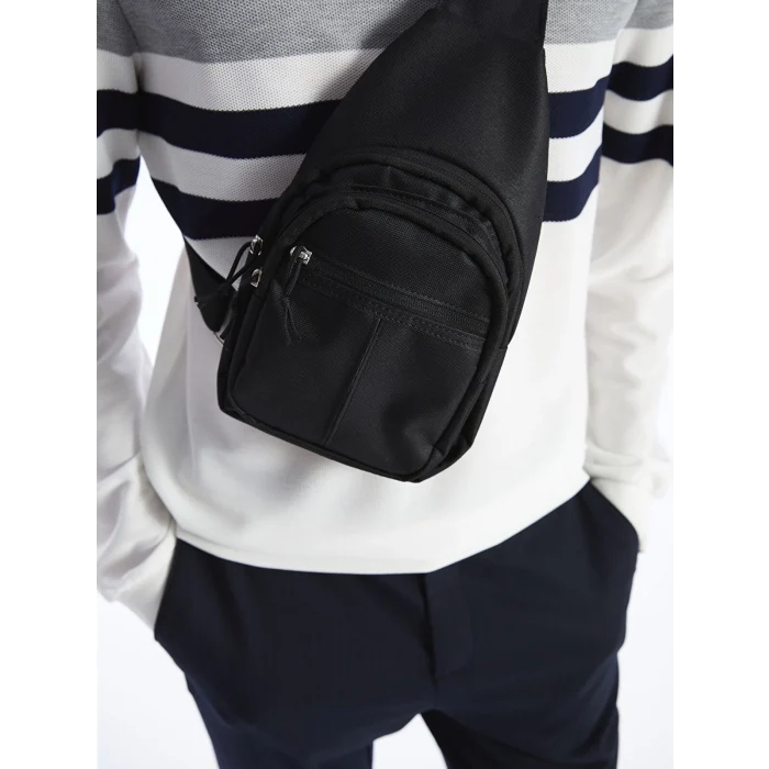 LCW ACCESSORIES SİYAH Çok Bölmeli Erkek Göğüs Çantası