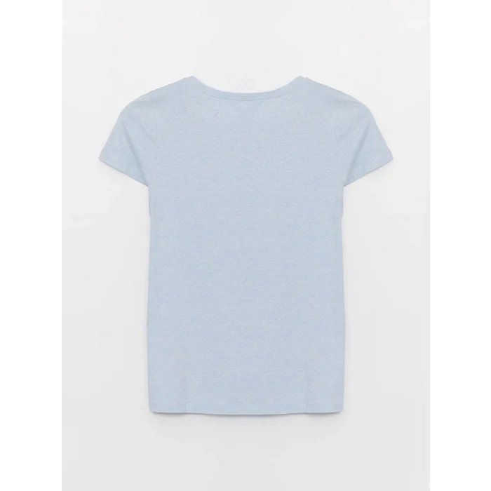 LCW DREAM MAVİ Bisiklet Yaka Desenli Uzun Kollu Kadın Pijama Takımı