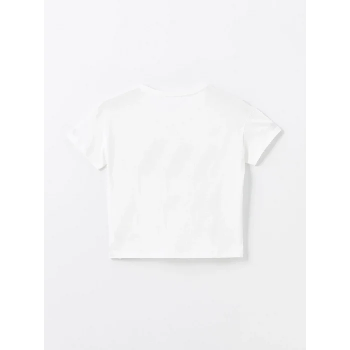 LCW Young LİLA Bisiklet Yaka Baskılı Kısa Kollu Kadın Kaprili Pijama Takımı