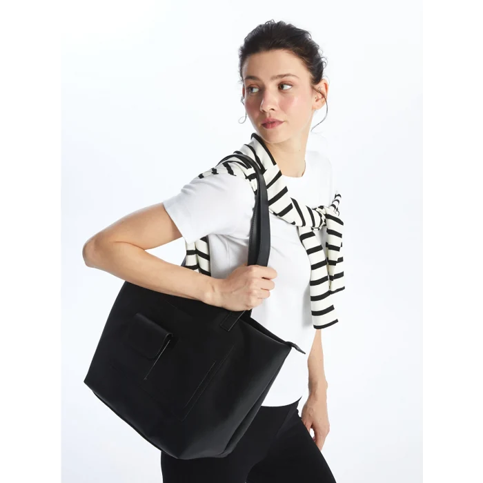 LCW ACCESSORIES SİYAH Deri Görünümlü Kadın Omuz Çantası