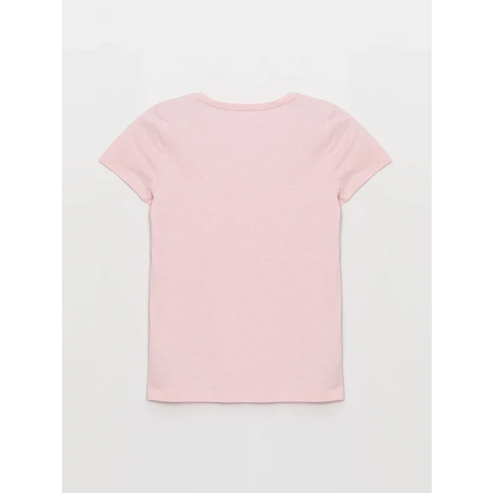 LCW DREAM PEMBE Bisiklet Yaka Desenli Uzun Kollu Kadın Pijama Takımı