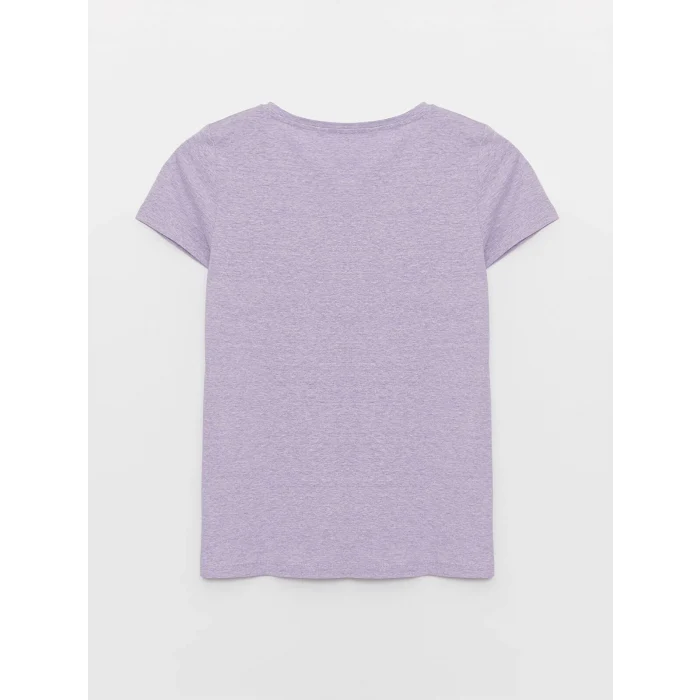 LCW DREAM LİLA Bisiklet Yaka Desenli Kısa Kollu Kadın Pijama Takımı