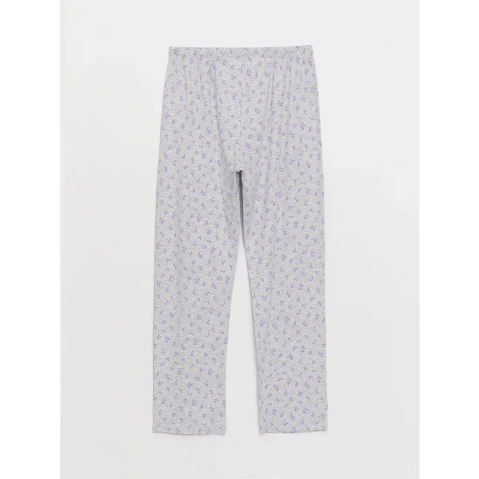 LCW DREAM LİLA Bisiklet Yaka Desenli Kısa Kollu Kadın Pijama Takımı