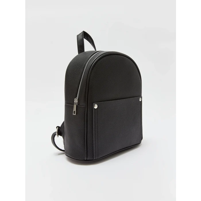 LCW ACCESSORIES SİYAH Deri Görünümlü Kadın Sırt Çantası