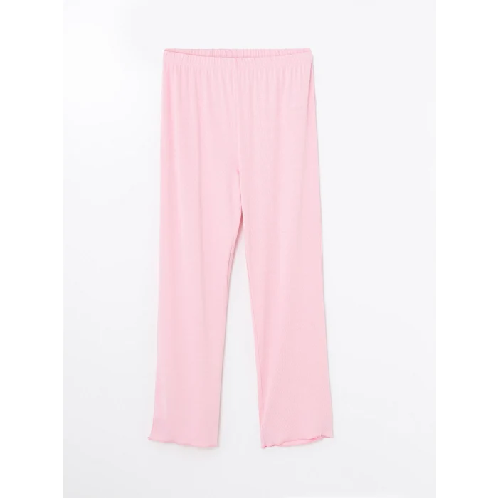 LCW Young PEMBE Bisiklet Yaka Baskılı Kısa Kollu Kadın Pijama Takımı