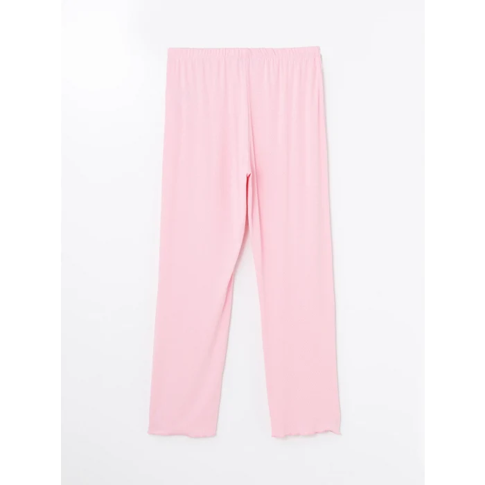 LCW Young PEMBE Bisiklet Yaka Baskılı Kısa Kollu Kadın Pijama Takımı