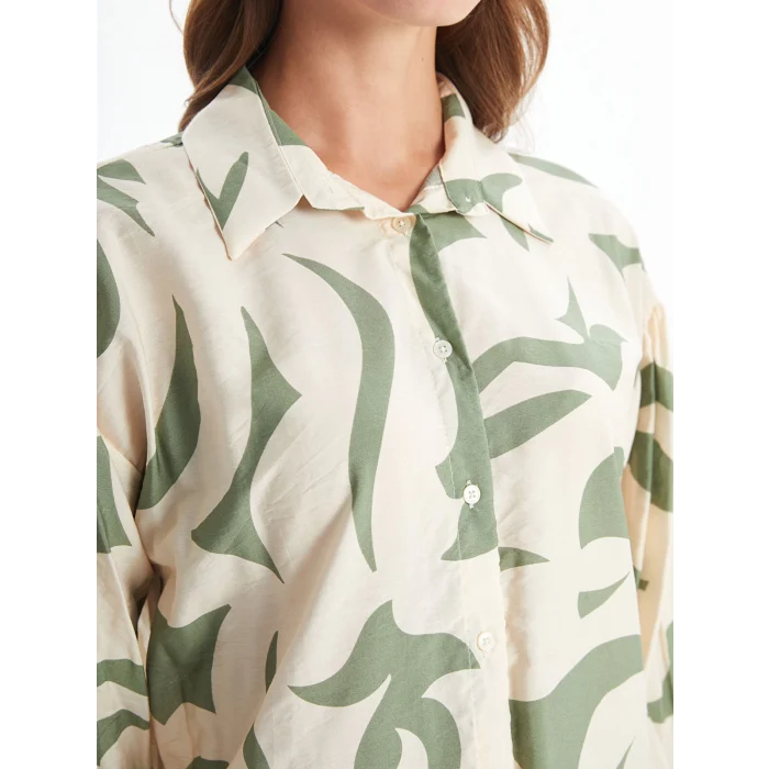 LCW Modest EKRU Desenli Kadın Gömlek Tunik