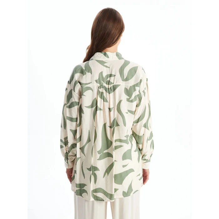 LCW Modest EKRU Desenli Kadın Gömlek Tunik