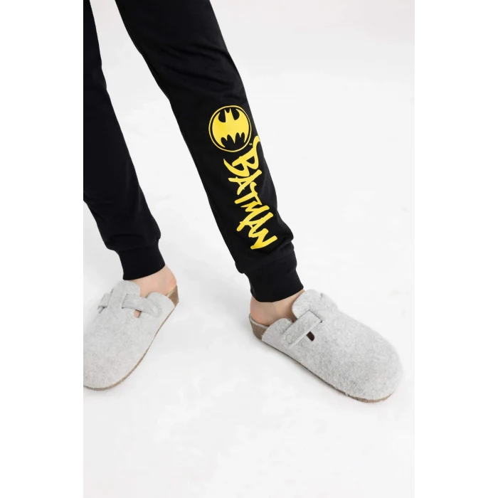 Defacto B5575 Siyah Erkek Çocuk Batman Pijama Takımı Kısa Kollu Üst Beli Lastikli Uzun Alt