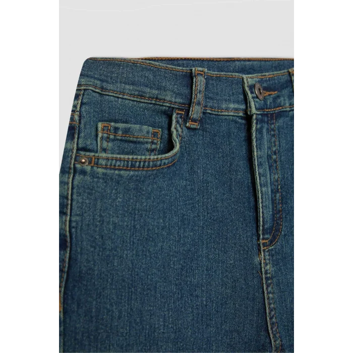 Defacto B5564 Yeşil Erkek Çocuk Slim Fit Düz Paça Jean Basic Pantolon