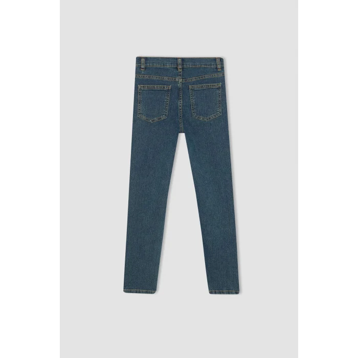Defacto B5564 Yeşil Erkek Çocuk Slim Fit Düz Paça Jean Basic Pantolon