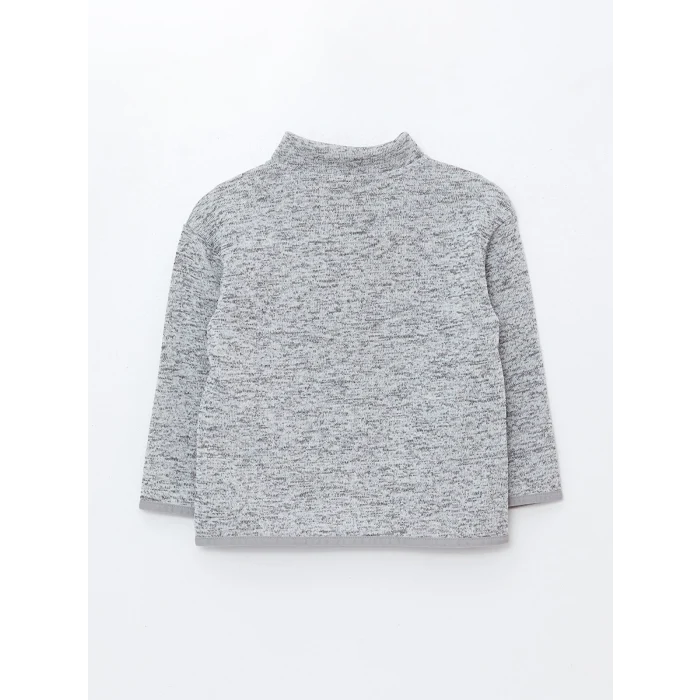 LCW baby GRİ Dik Yaka Erkek Bebek Hırka ve Pantolon 2li Takım