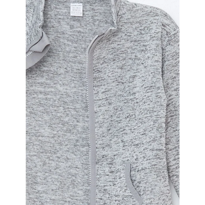 LCW baby GRİ Dik Yaka Erkek Bebek Hırka ve Pantolon 2li Takım