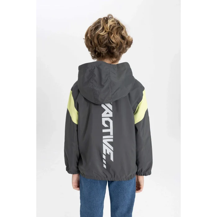 Defacto B1850 Antrasit Erkek Çocuk Rüzgar Geçirmez Kapüşonlu Yağmurluk