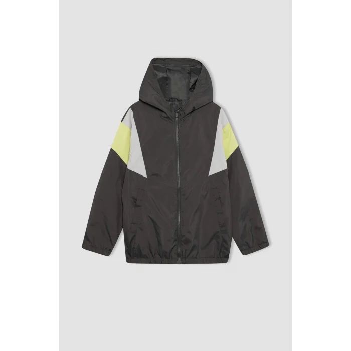 Defacto B1850 Antrasit Erkek Çocuk Rüzgar Geçirmez Kapüşonlu Yağmurluk