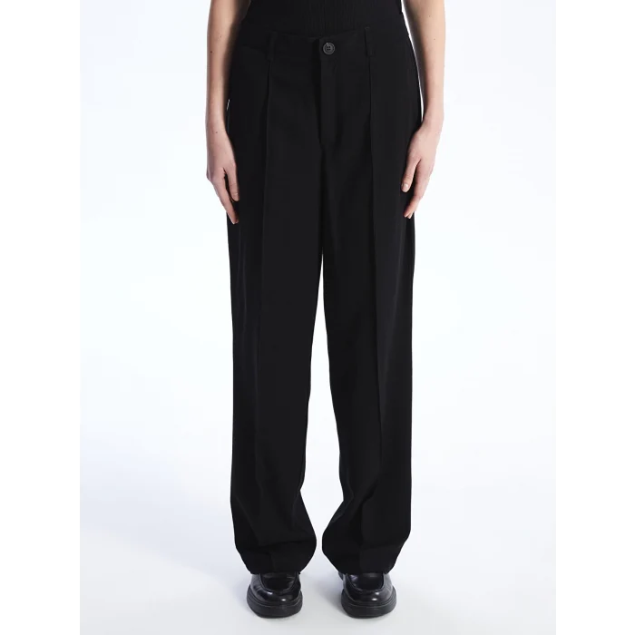 LCW Vision SİYAH Standart Fit Düz Geniş Paça Kadın Pantolon