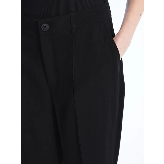 LCW Vision SİYAH Standart Fit Düz Geniş Paça Kadın Pantolon