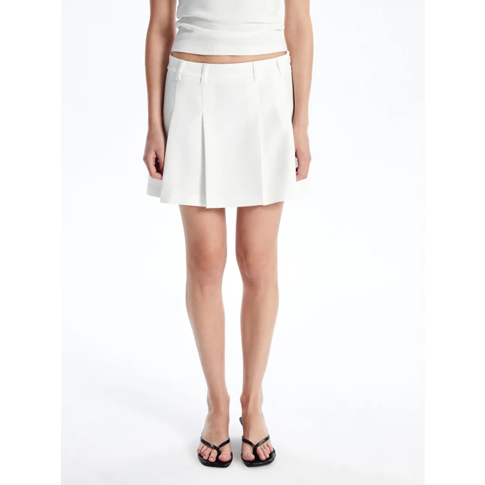 LCW Vision EKRU Dar Fit Kadın Pileli Etek